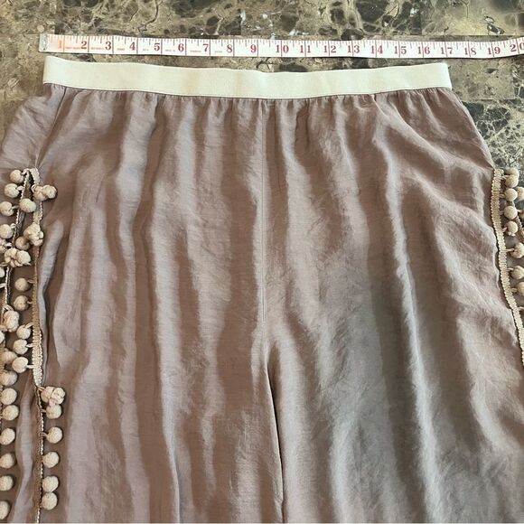 SHEIN Tassel Trim Slit Hem Wide Leg Pants Size 1XL​​ Gypsie Bohemian - Picture 3 of 11